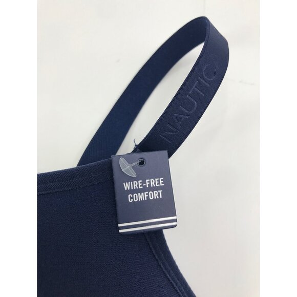 Nautica Intimates Microfiber Wire Free Wireless Bra Navy Blue 38D NEW - Picture 2 of 4